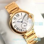 Swiss Ballon Bleu De Cartier Replica Yellow Gold Watch White Dial 42mm